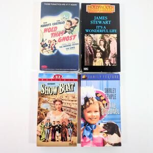 VHS Lot Its A Wonderful Life, Show Boat, Abbott & Costello, Shirley Temple